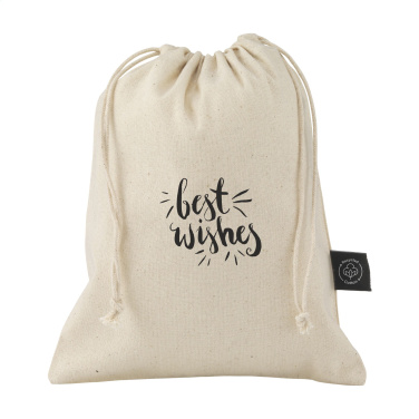 Logotrade advertising product image of: Gift Pouch Natural GRS Recycled Cotton (150 g/m²) S