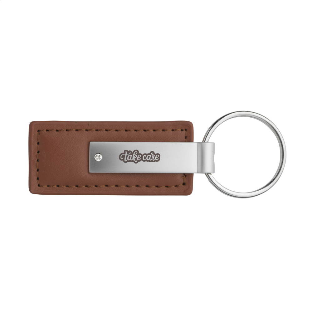 Logo trade corporate gift photo of: LeatherKey keyring