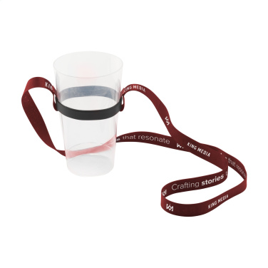 Logotrade promotional product image of: Lanyard Sublimation RPET 1.5 cm with Cup holder