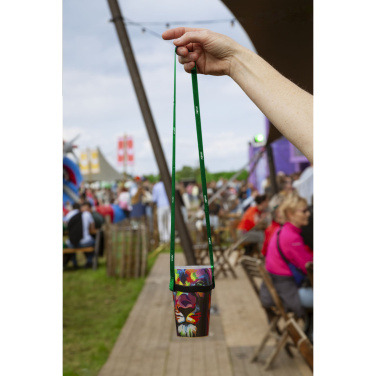 Logotrade promotional product image of: Lanyard Sublimation RPET 1.5 cm with Cup holder