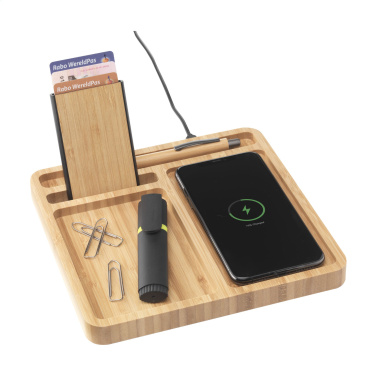 Logo trade corporate gifts image of: Bamboo Organizer charger