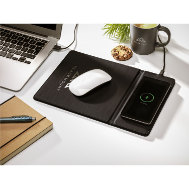 Logo trade promotional giveaways picture of: RCS Recycled Wireless Charging Mousepad