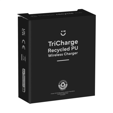 Logotrade corporate gift image of: TriCharge RCS  Recycled PU Wireless Charger