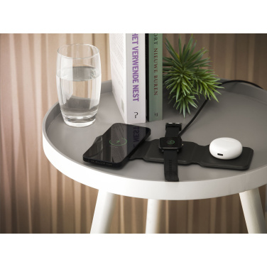 Logo trade corporate gifts image of: TriCharge RCS  Recycled PU Wireless Charger