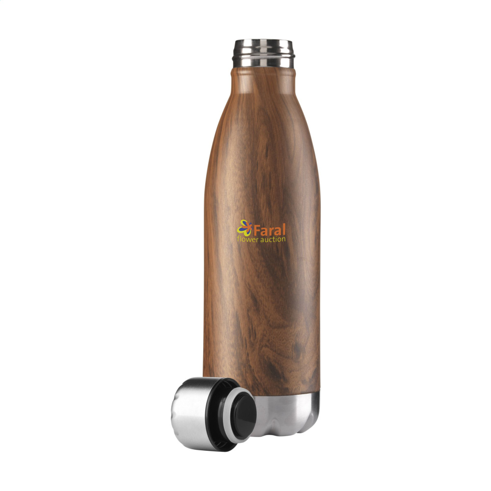 Logo trade business gifts image of: Topflask Wood 500 ml drinking bottle