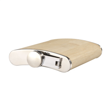 Logo trade promotional gifts picture of: Hipflask Bamboo 200 ml drinking bottle