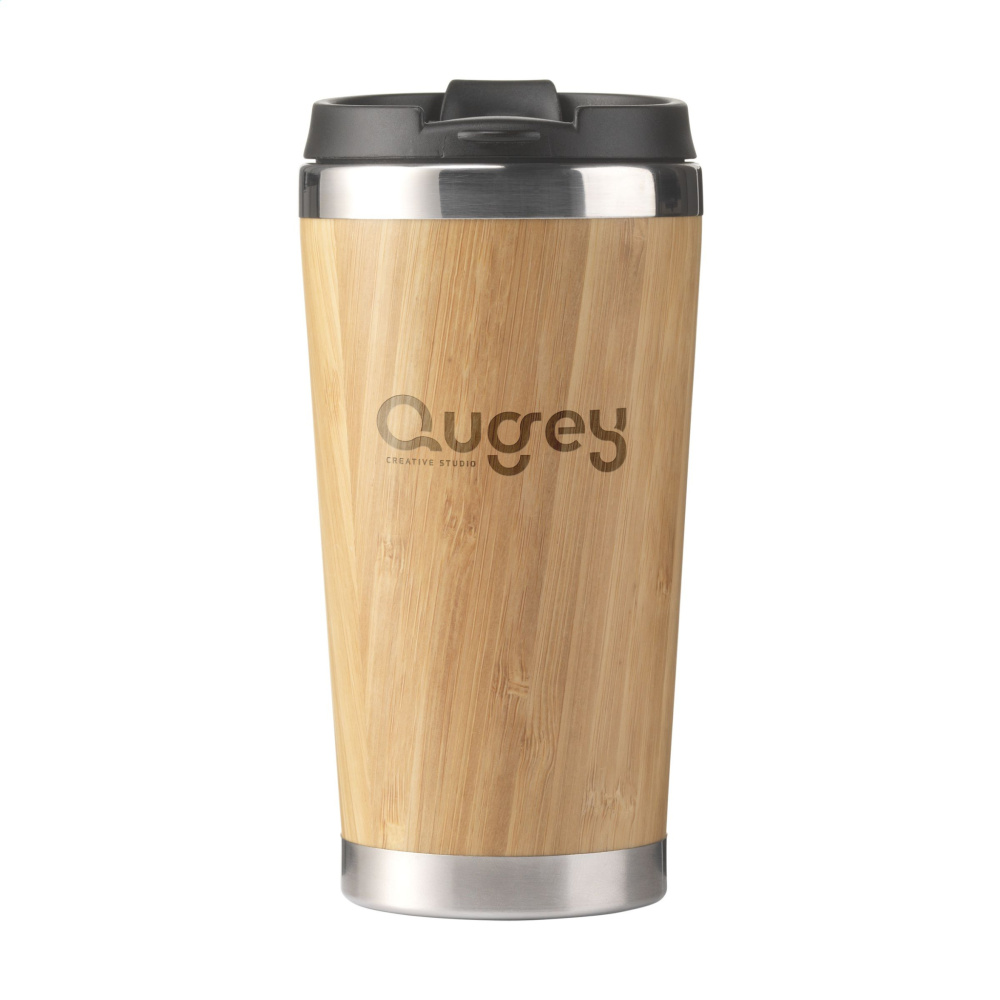 Logo trade business gifts image of: Tokyo 450 ml bamboo thermo cup
