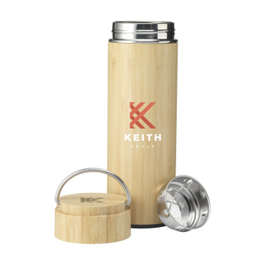 Logo trade promotional gift photo of: Nikko 330 ml bamboo thermo bottle/thermo cup