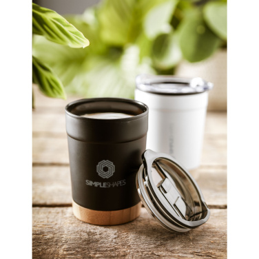 Logo trade promotional items image of: Kobe Bamboo RCS Recycled Steel 350 ml coffee cup