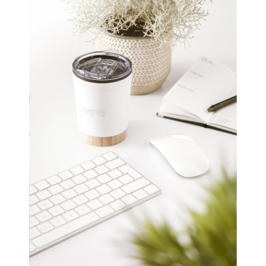 Logo trade corporate gift photo of: Kobe Bamboo RCS Recycled Steel 350 ml coffee cup