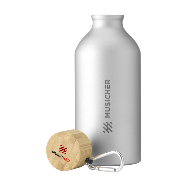 Logotrade business gifts photo of: AluBamboo GRS Recycled Alu 500 ml water bottle