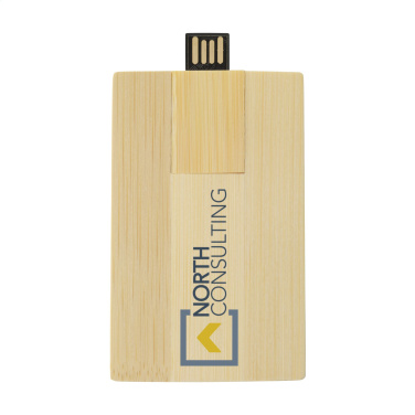 Logo trade promotional products picture of: CreditCard USB Bamboo 32 GB