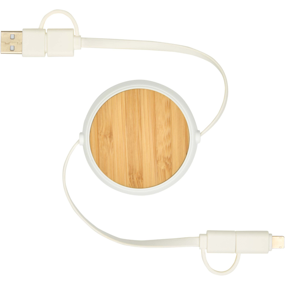 Logotrade promotional gifts photo of: Chechia 5-in-1 recycled plastic 100 cm retractable data sync and 45W fast charge cable