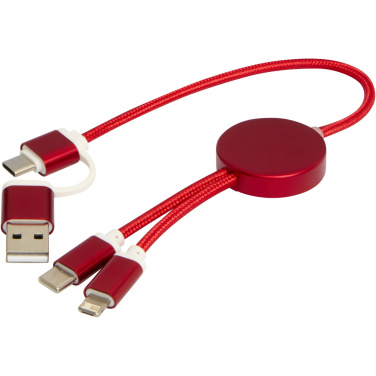Logotrade business gifts photo of: Alasia 5-in-1 recycled aluminium and plastic 30 cm data sync and 27W fast charge cable