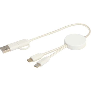 Logotrade promotional item image of: Citala 5-in-1 recycled plastic 30 cm data sync and 27W fast charge cable