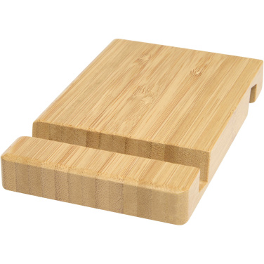 Logo trade promotional merchandise picture of: Bubup bamboo 2-angled tablet and phone stand