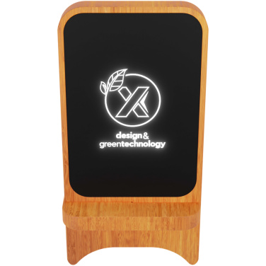 Logo trade promotional gift photo of: SCX.design W16 10W light-up wireless wooden stand