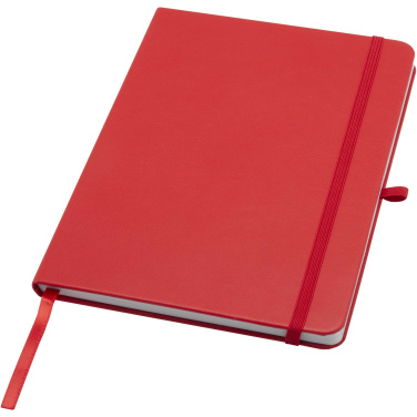 Logo trade corporate gifts image of: Teak A5 recycled hard cover notebook with lined pages