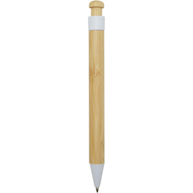 Logotrade promotional item picture of: Rattan bamboo and recycled plastic ballpoint pen (black ink)