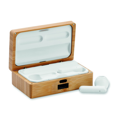 Logotrade promotional merchandise photo of: TWS earbuds in bamboo case