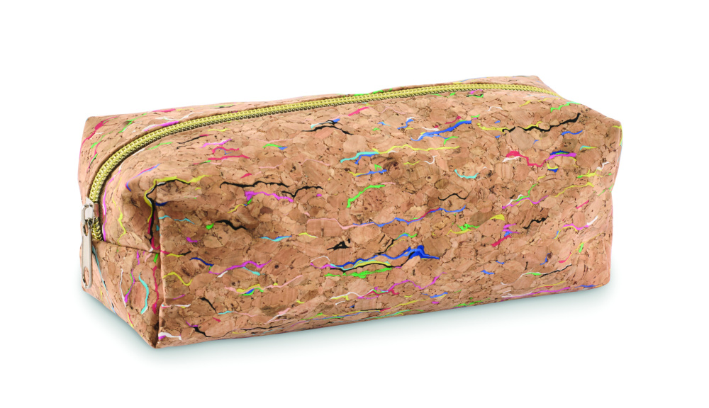 Logo trade promotional giveaway photo of: Coloured cork pencil case