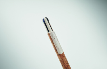 Logo trade promotional products picture of: Cork 4-colour ink ball pen