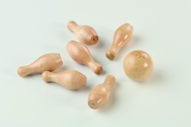 Logo trade promotional merchandise image of: Mini pine wood bowling set