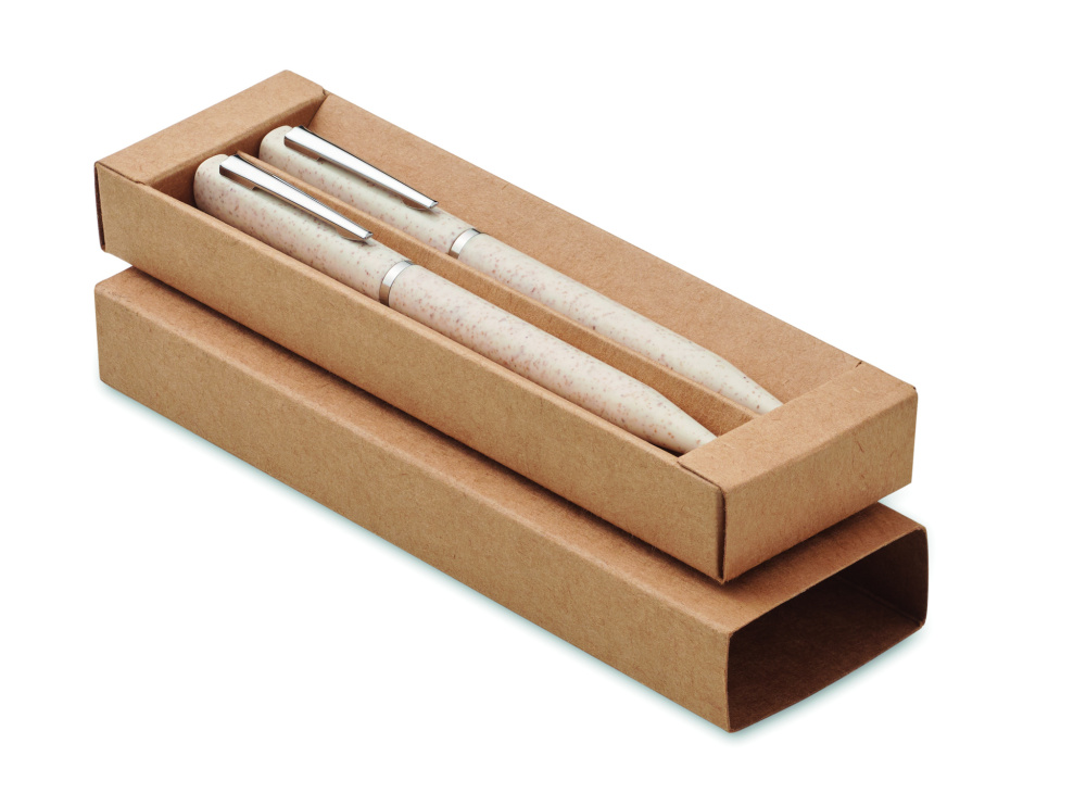 Logotrade advertising product image of: Wheat straw/ABS twist pen set
