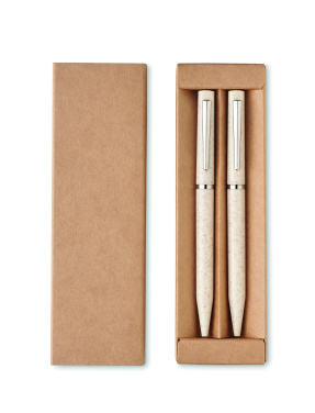 Logotrade promotional merchandise image of: Wheat straw/ABS twist pen set