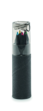 Logotrade promotional product picture of: 6 black colouring pencils
