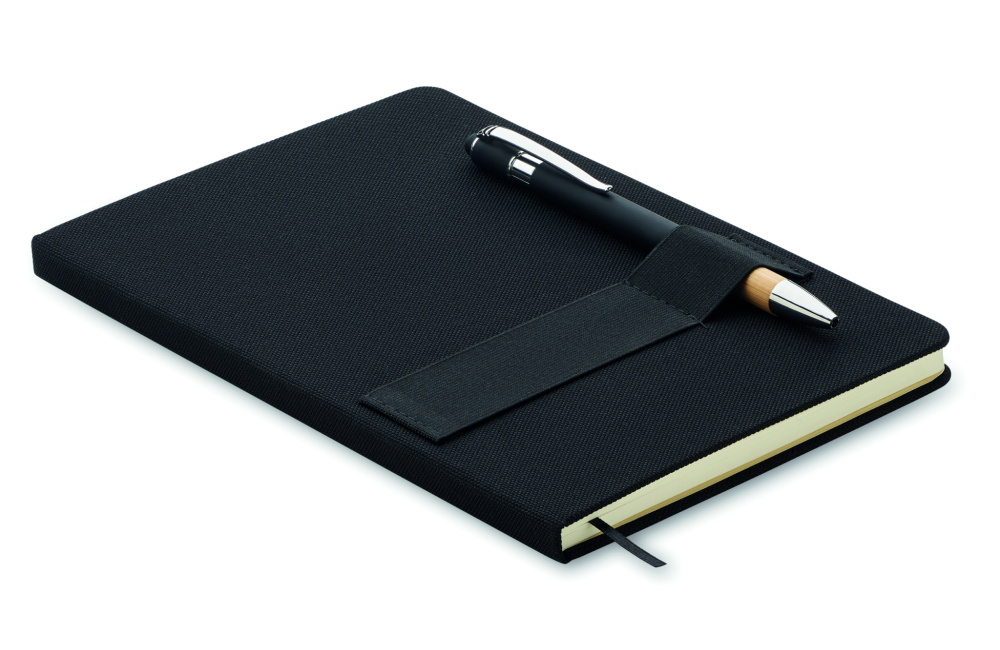Logo trade promotional gift photo of: A5 RPET notebook with pen