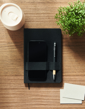 Logo trade promotional merchandise picture of: A5 RPET notebook with pen