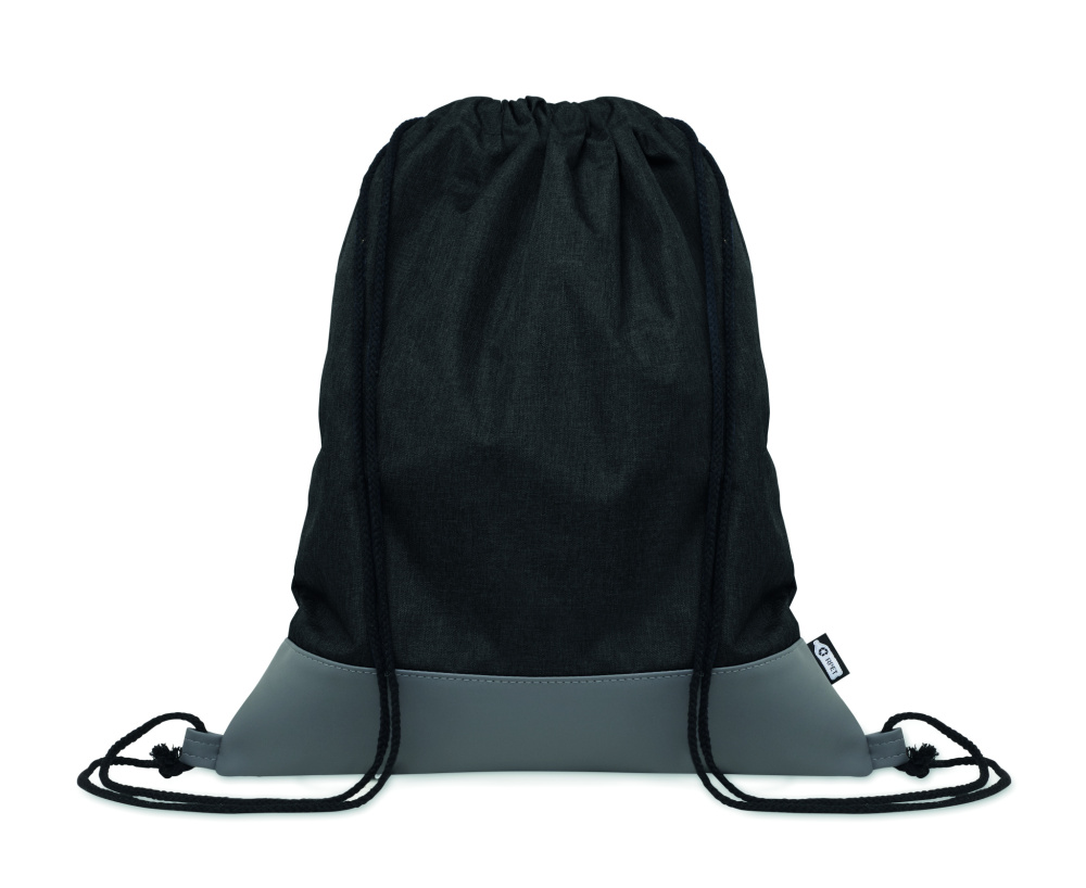 Logo trade promotional merchandise photo of: RPET PU drawstring bag 2 tone