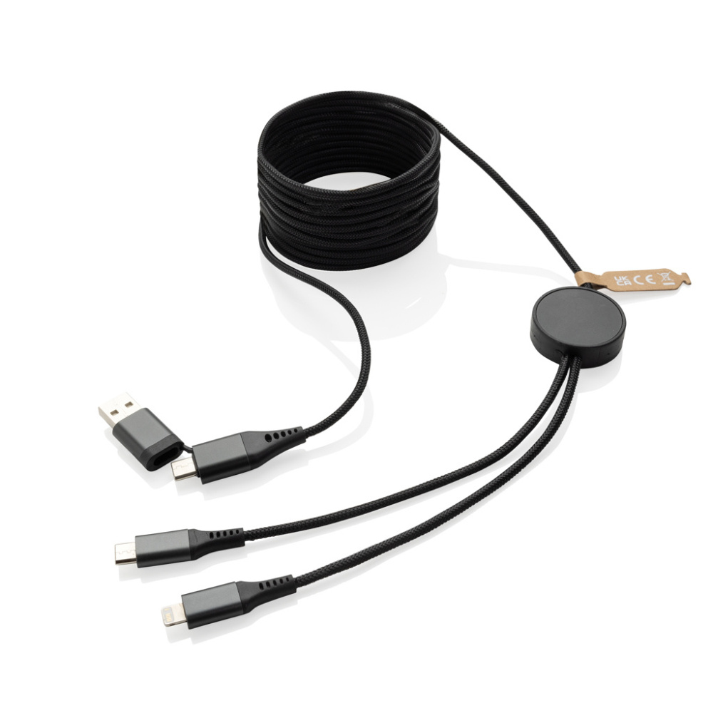 Logo trade promotional products picture of: Terra RCS recycled PET 3 meter  4-in-1 cable