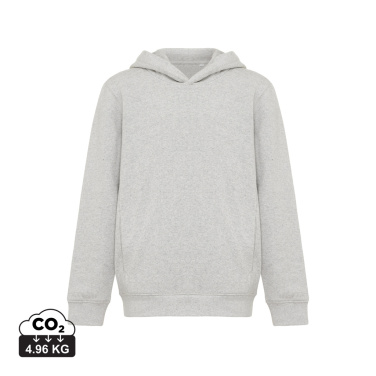 Logo trade promotional merchandise photo of: Iqoniq Yengo kids recycled cotton hoodie with sidepockets