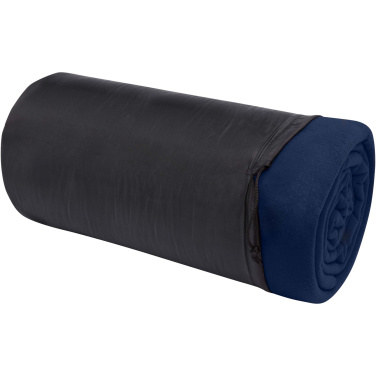 Logo trade promotional items picture of: Huggy fleece plaid blanket with carry pouch 220x250 cm