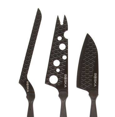 Logo trade advertising product photo of: BOSKA Cheese Knife Set Monaco+ Black