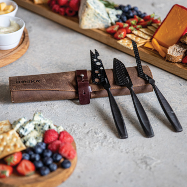 Logo trade promotional items image of: BOSKA Cheese Knife Set Monaco+ Black
