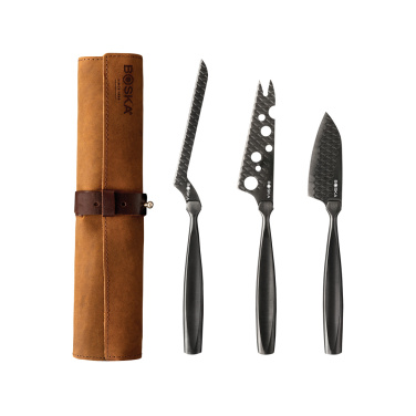 Logotrade promotional item image of: BOSKA Cheese Knife Set Monaco+ Black