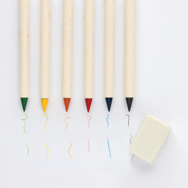 Logo trade advertising products image of: Micki GRS infinity 6pc coloring pencil set with notepad