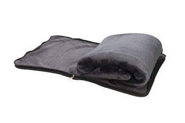 Logo trade promotional giveaways picture of: Blanket and pillow 2 in 1 AMIATA Schwarzwolf
