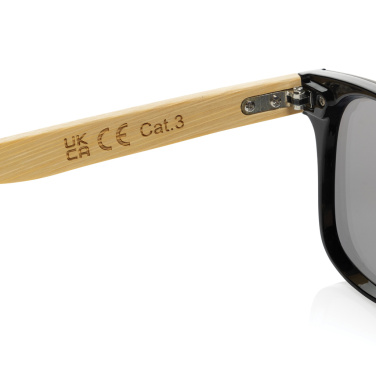 Logo trade business gifts image of: Prism RCS recycled plastic sunglasses with bamboo frame