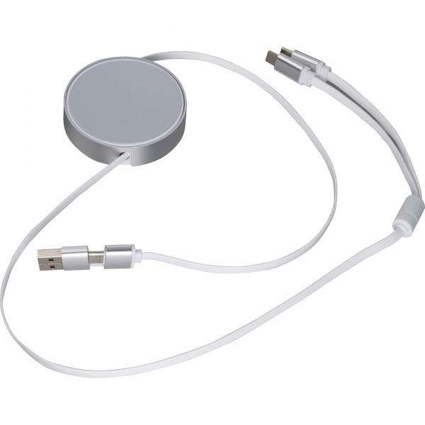 Logo trade promotional products image of: Charging cable made from recycled aluminum Ostend