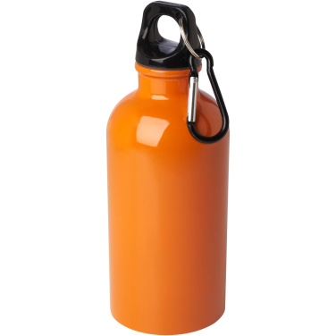 Logotrade corporate gift picture of: Oregon 400 ml RCS certified single wall stainless steel water bottle with carabiner