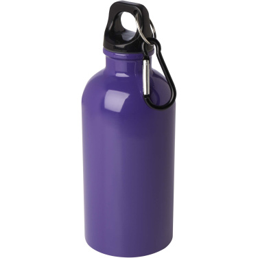 Logotrade promotional gift picture of: Oregon 400 ml RCS certified single wall stainless steel water bottle with carabiner