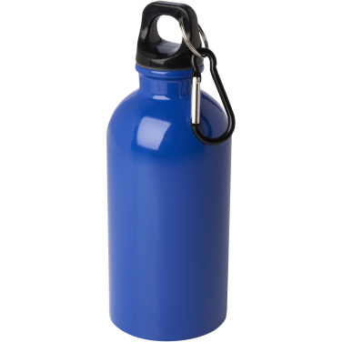 Logo trade promotional products image of: Oregon 400 ml RCS certified single wall stainless steel water bottle with carabiner