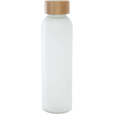 Logotrade promotional item picture of: Lume 500 ml matte soda lime glass bottle with bamboo lid