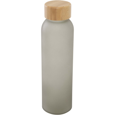 Logo trade corporate gifts image of: Lume 500 ml matte soda lime glass bottle with bamboo lid