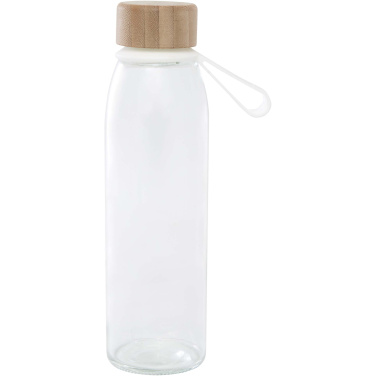 Logo trade advertising products picture of: Porto 500 ml glass water bottle with silicone handle and bamboo lid