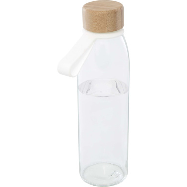 Logo trade corporate gifts picture of: Porto 500 ml glass water bottle with silicone handle and bamboo lid